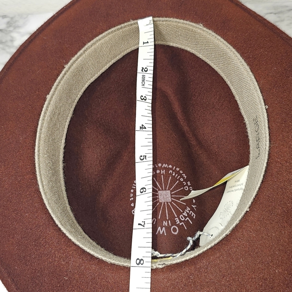 NEW Yellow 108 Eastwood Fedora Hat Men's Large Brown 100% Wool Felt Made in USA - Picture 13 of 14